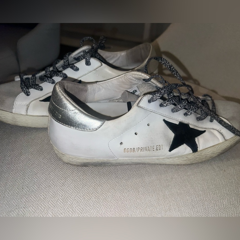 White/Black/Silver Golden Goose Super Star Low Top Sneaker
